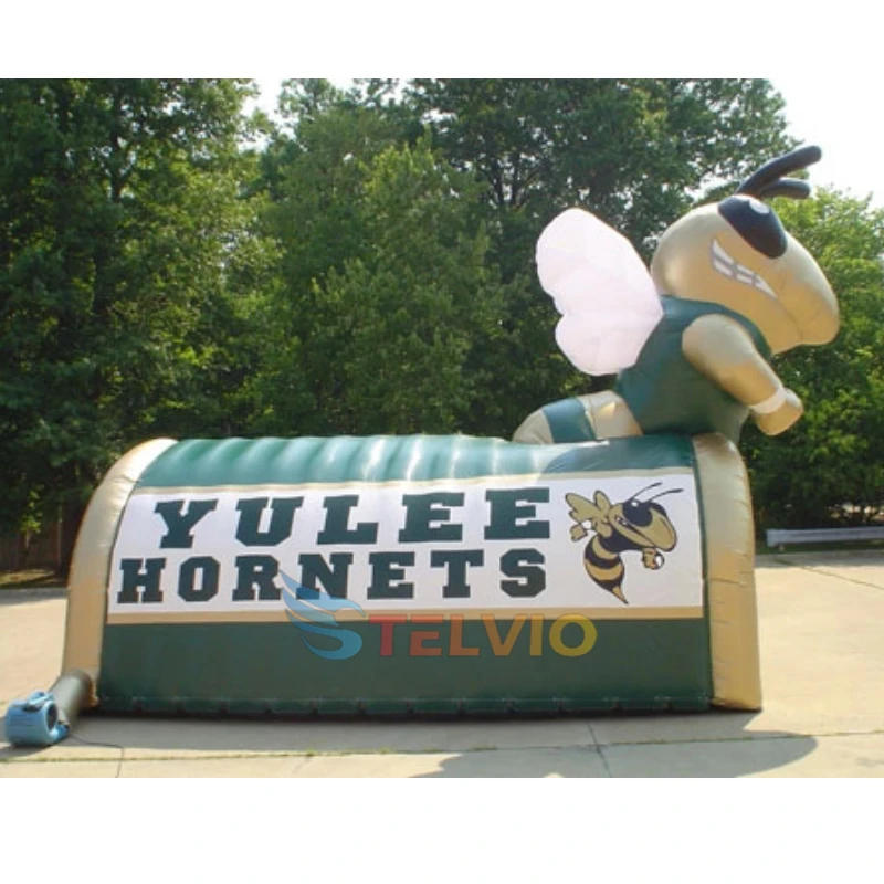 Giant advertisement inflatable mascot tunnel inflatable tiger football tunnel for game entrance