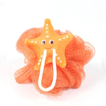 New Design Funny Animal Attractive Loofah Bath Baby Mesh Sponge produced by PE material and added dyestuff