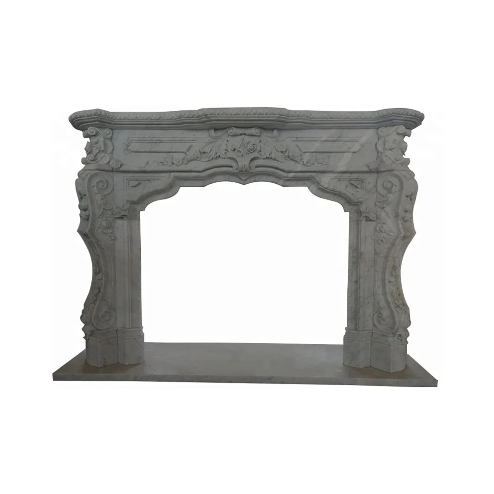 
Wholesale white luxury marble fireplace mantel 