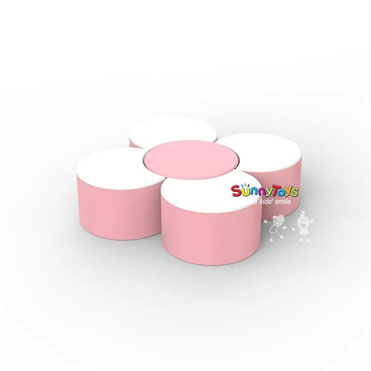 White and Pink Pastel Color themed Soft Play Package Equipment