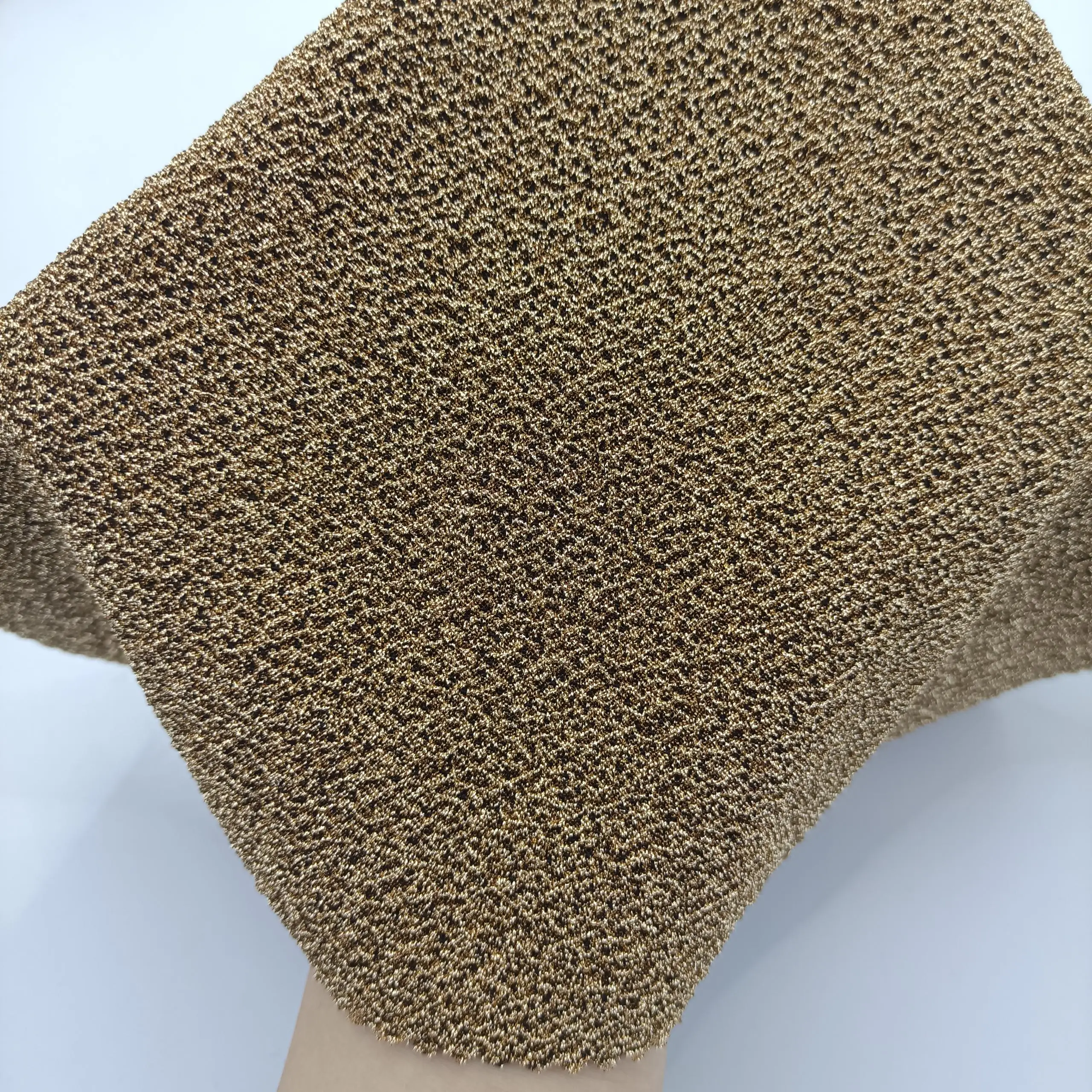 Custom pattern Polyester spandex Knit fabric gold metallic fabric jacquard lurex knit fashion fabric