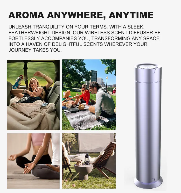 2024 New Product Cable Free Refillable Essential Oil Waterless Smart Professional Fragrance Machine Aroma Diffusers for Room
