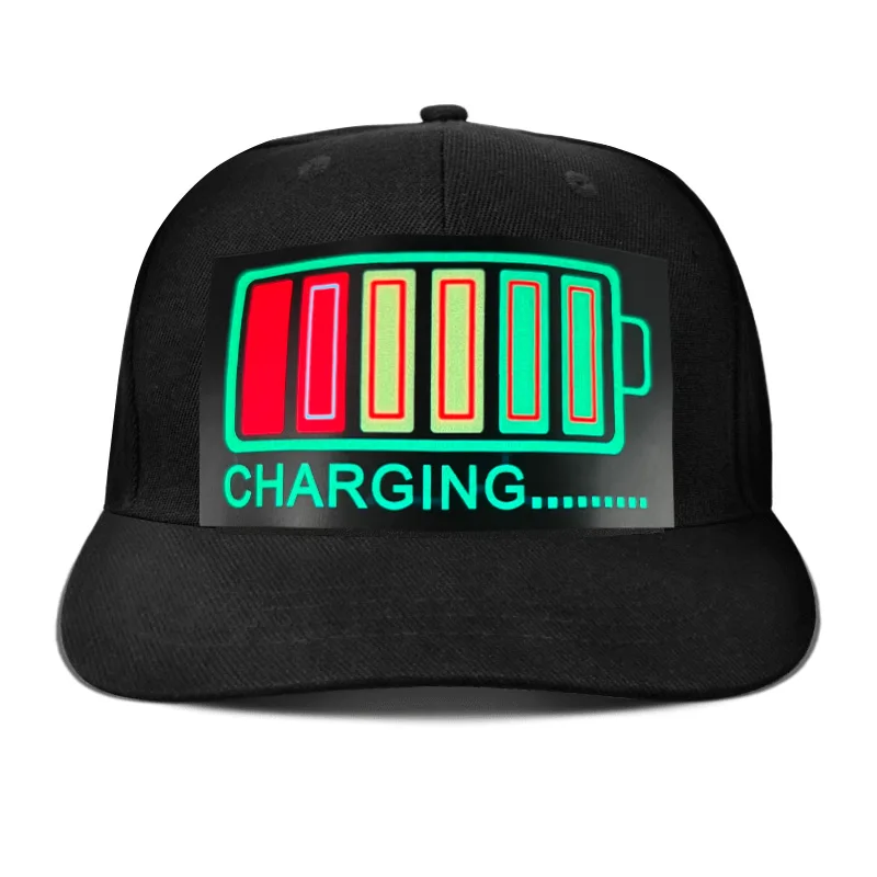 Sound Activated Led Flashing Caps EL Light Panel Cap Customized Design Baseball Led Hats