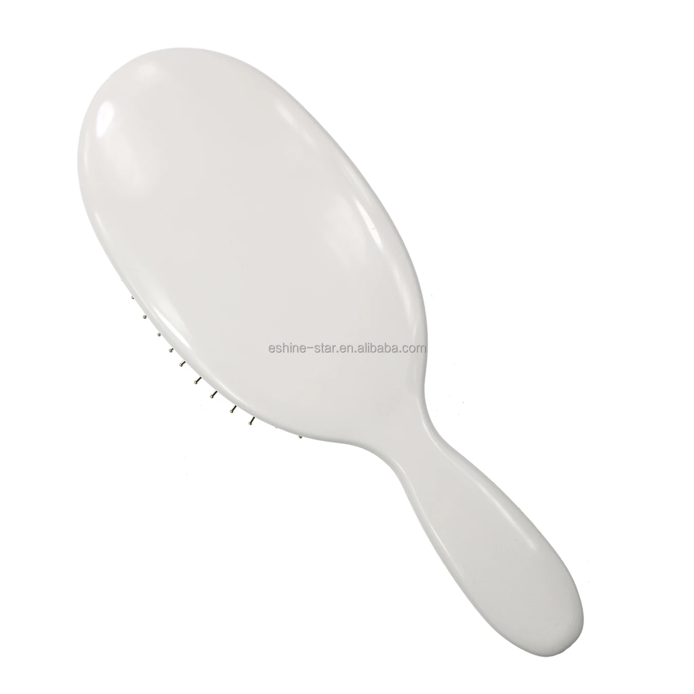Custom Logo White Metal Pin Bristle Hair Brush Orange Air Cushion Massage Smoothing Paddle Detangling Brush