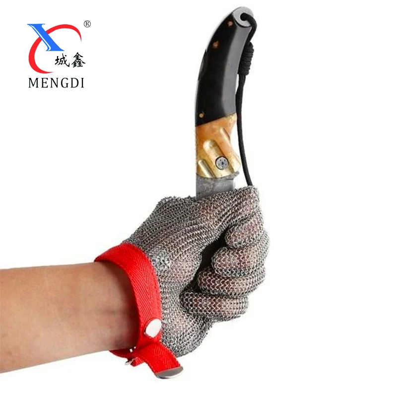 Stainless Steel Metal Mesh Five Finger Glove for Kitchen Butcher Cutting  Shucking Fish Fillet Ring Mesh Glove