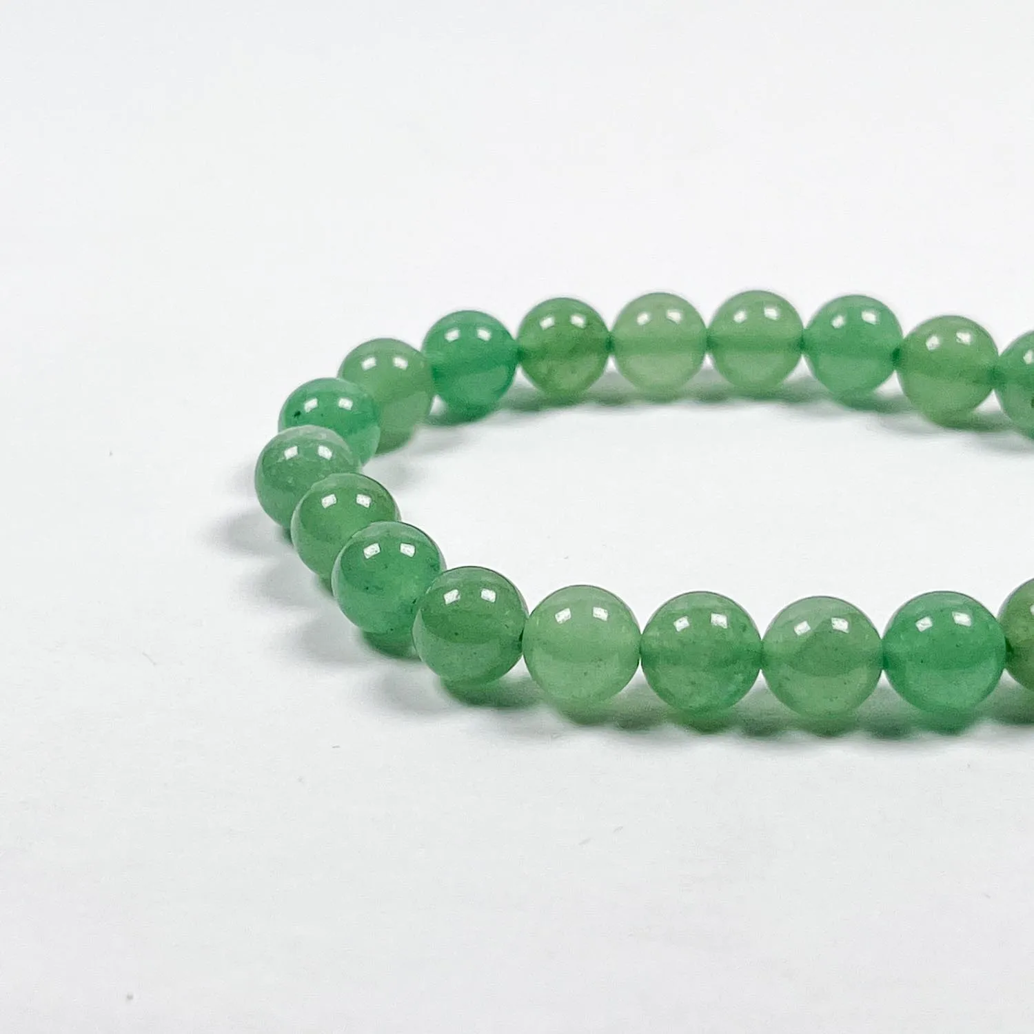 Wholesale 6mm 8mm Natural Green Aventurine Crystal Beads Bracelet Polished Charm Energy Bracelet for Love Gift