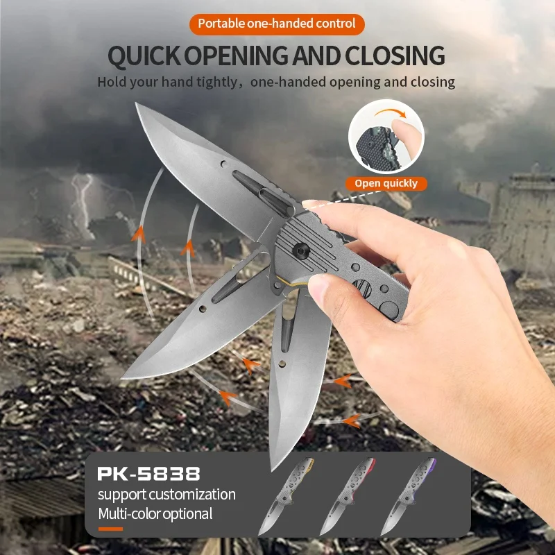 
New Portable Pocket Knife Fine Handle Stainless Steel Fine Blanking Tactical Folding Pocket Camping Knife 