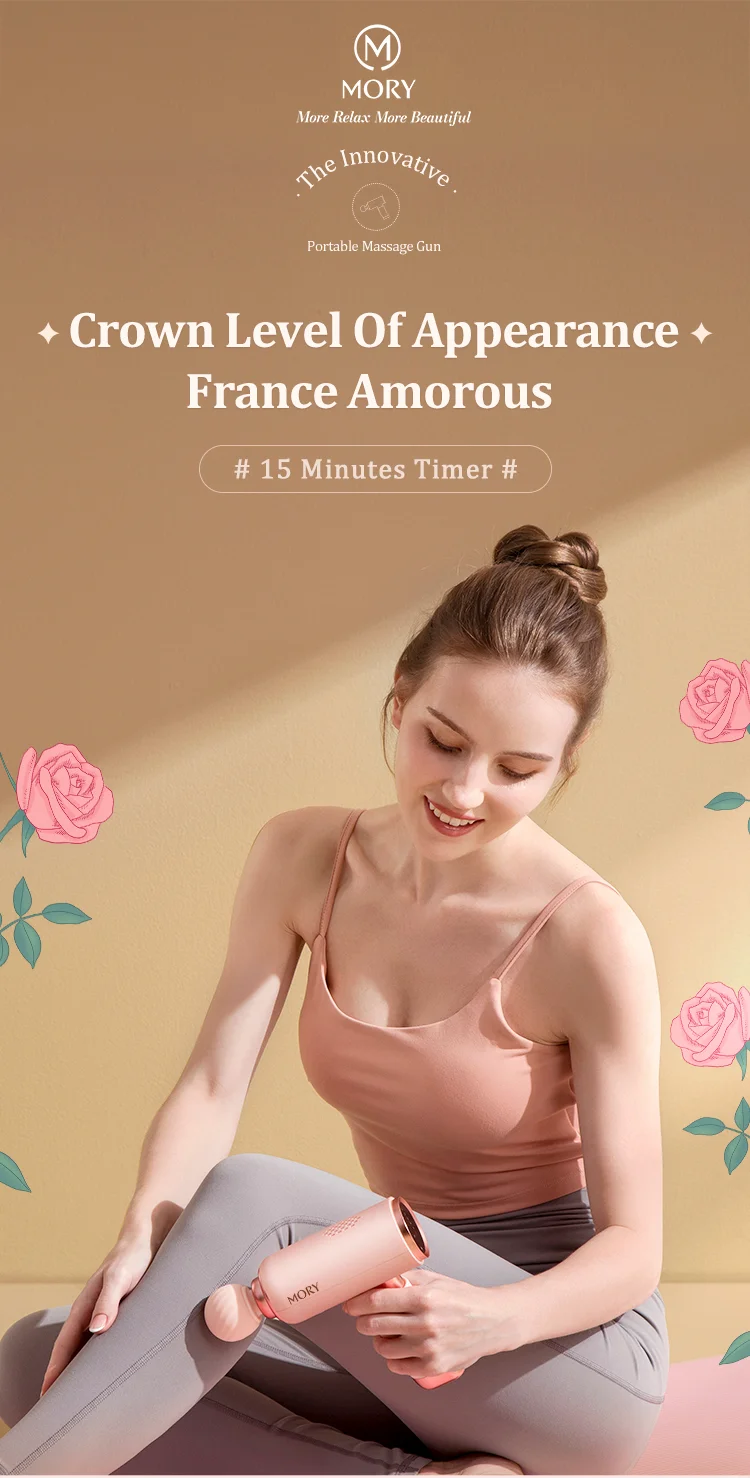 MORY Vibrating Cordless Brushless Gym Gun Massager Powerful Percussion Dropshipping Mini Muscle Massage Gun with LCD Screen