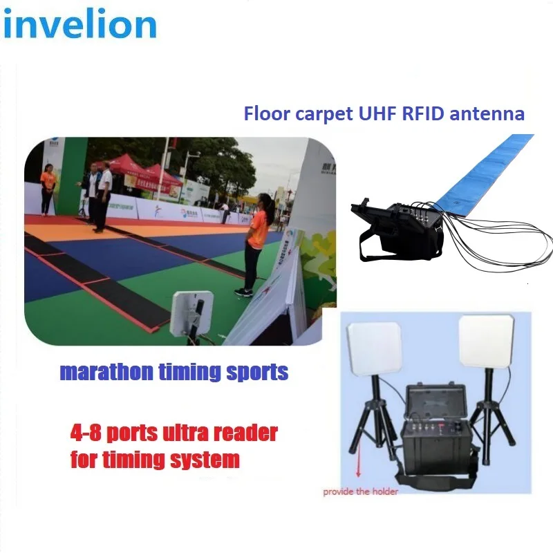 High Gain 7dbi Linear Mat Floor Antenna Waterproof UHF RFID Reader Bibtag Ankle Tag for Sport Timing System Long Range 1-2m 2w