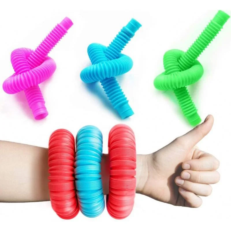 Novelty Place 6 Pack Colorful Cheap Eco Sensory Pop Tube Fidget Toy
