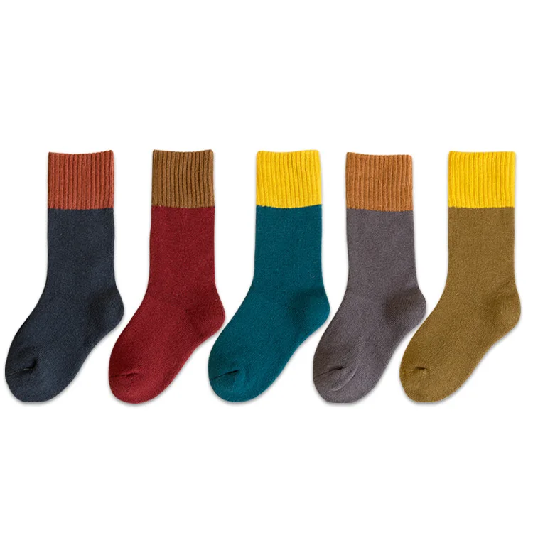 Winter Fall  Warm Cozy Terry Towel Interior Long Tube Children Kids Cotton Socks