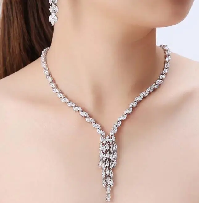 square zircon necklace