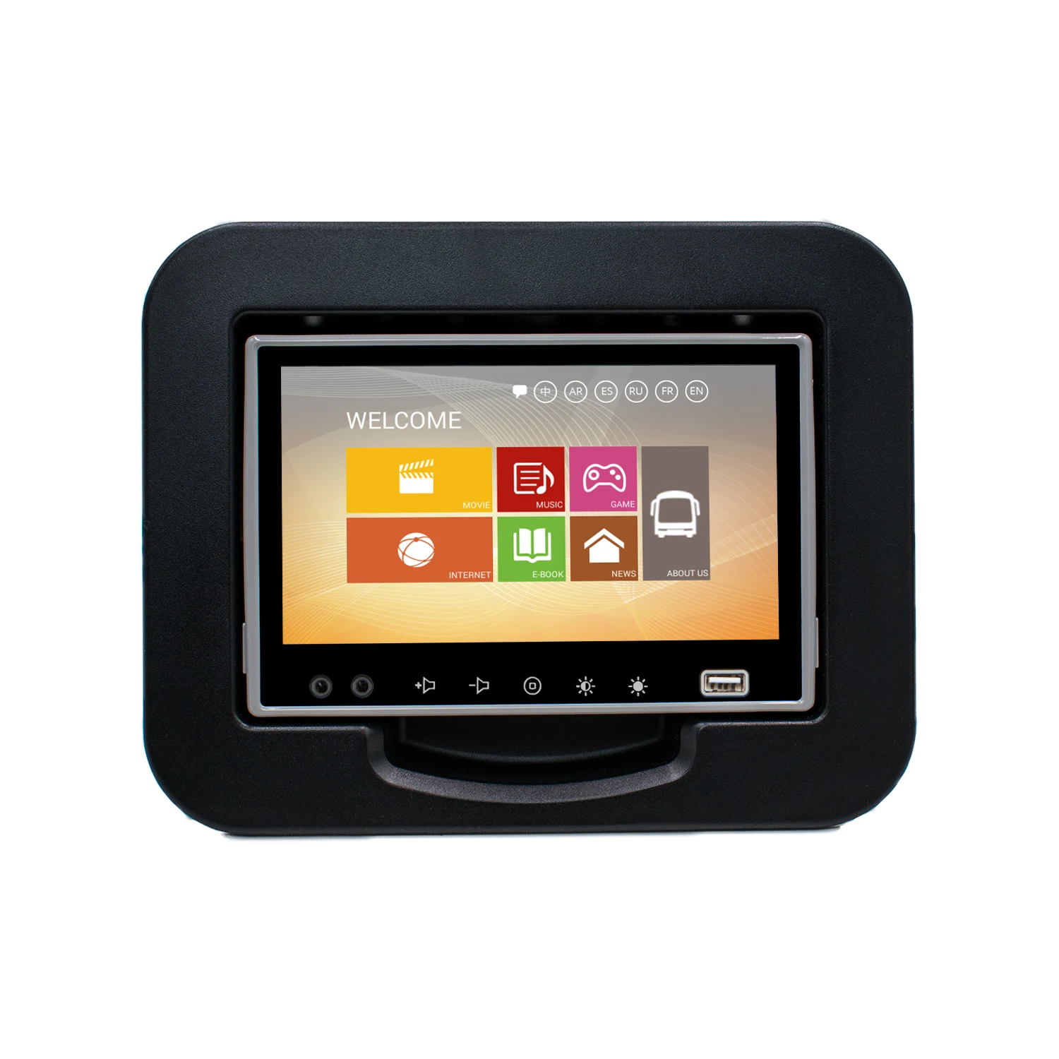 LTIME 7 Inch Seat Back android monitor  Buspad for Bus VOD entertainment system with wifi headrest LCD tft touch screen