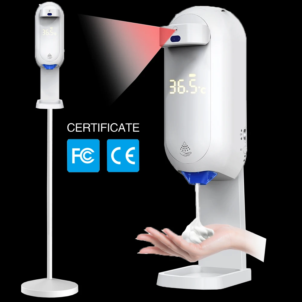 Auto body thermometer thermal controller gun price alcohol sanitiser dispenser soap pump dispenser with caddy