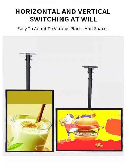 Ultra-thin TV light box display wall hanging food billboard Hanging TV LED light box with bracket light box