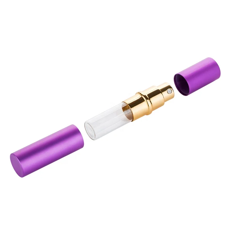 New design 5ml 10ml pocket size aluminum refillable perfume atomizer with pump spray empty perfume atomizer perfume bottle