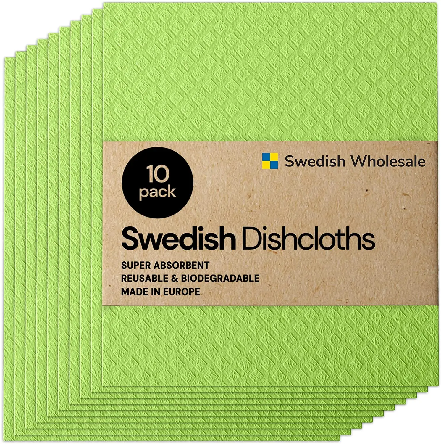 10PCS Kitchen Reusable Absorbent Hand Towels Swedish Dish Cloths
