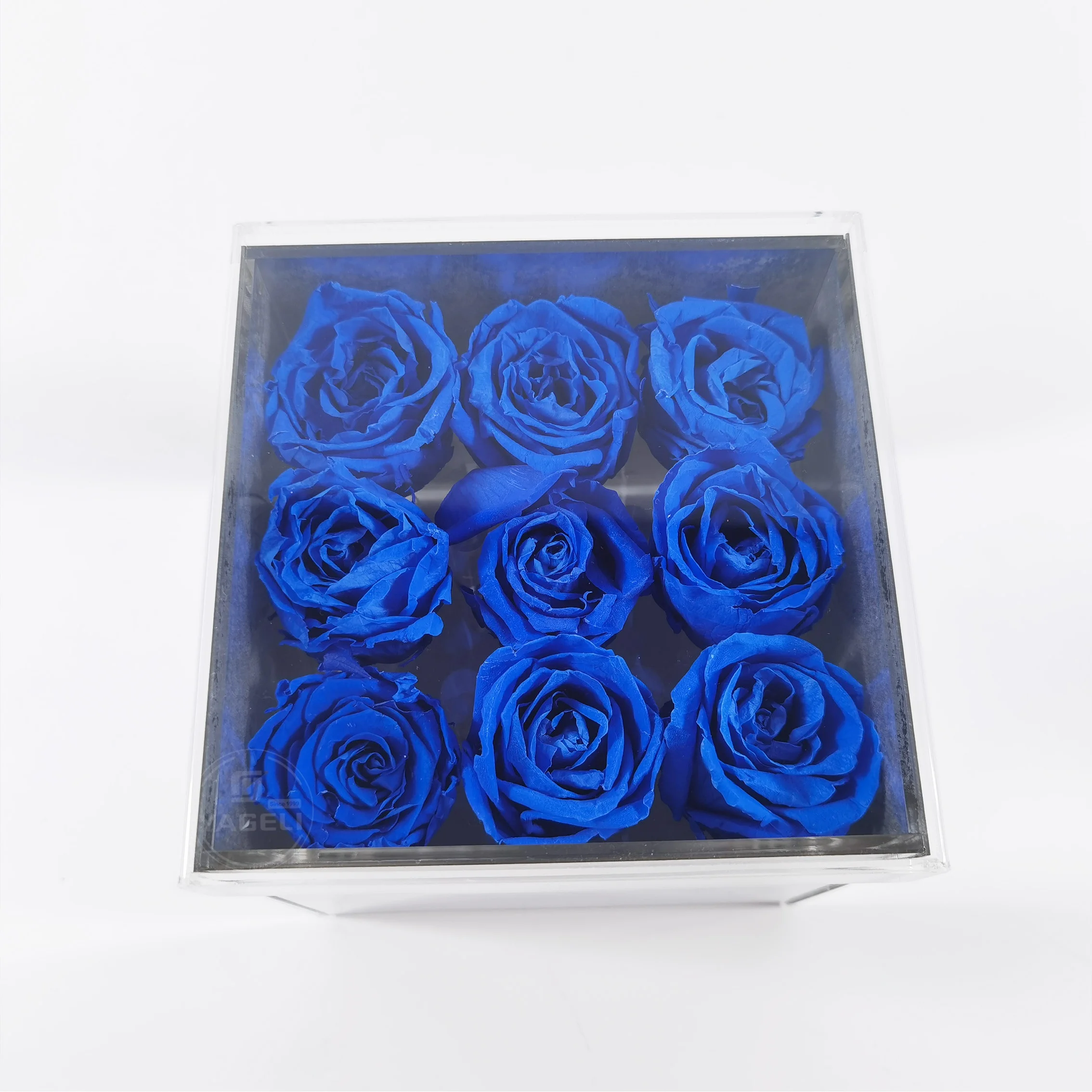 Yageli wholesale customized silver mirrored acrylic 9 holes flowers box as gifts