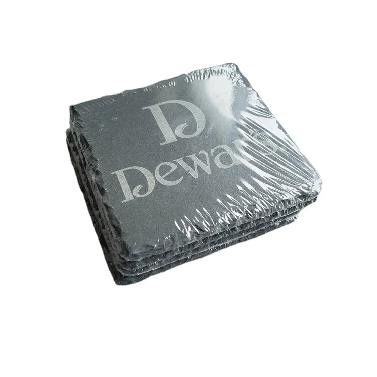 Hot Sale Natural And Environmentally Friendly Insulation Round Slate Coasters For Drink Blank Slate Coaster