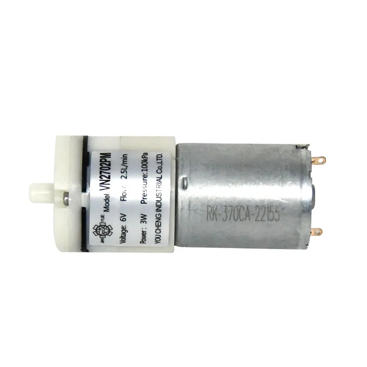 100kpa tiny plastic diaphragm pump 3W 6v dc mini air diaphragm pump small air pump