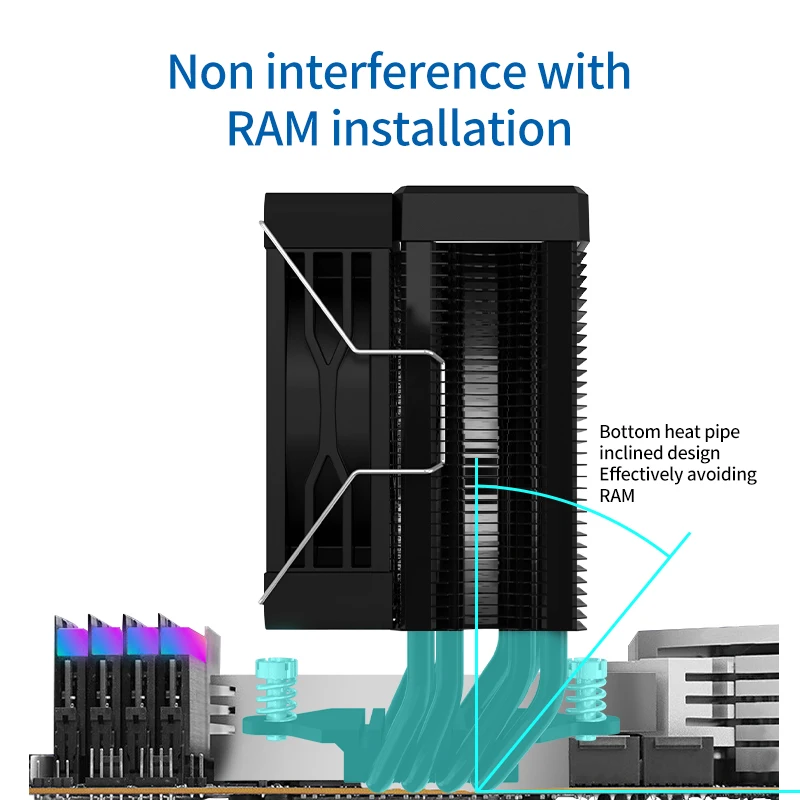 High-performance 90mm Aluminum Cpu Heat Sink Radiator With Dual Fans Factory Price Air Cooling For Computer Cases