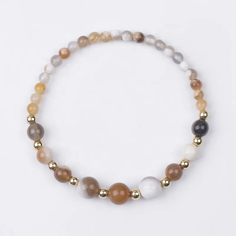 Cliobeads Sodalite Fluorite Rose Quartz Crazy Lace Agate Stone Bracelets Stretchy Round Gemstone Beaded Bracelets