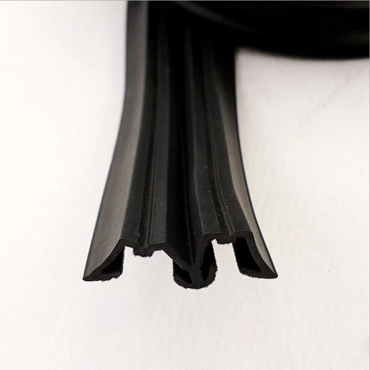 windshield waterproof  W shape  window glass channel weather stripping EPDM rubber flocked extruded sealing strip