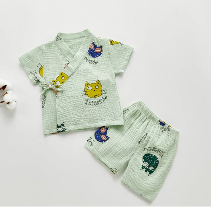 2023 Summer Baby Boy Clothes 2-pieces New Born Kids Clothes Baby Girl Clothes Rompers 0-2 Ages Short Spring Baby Unisex Set