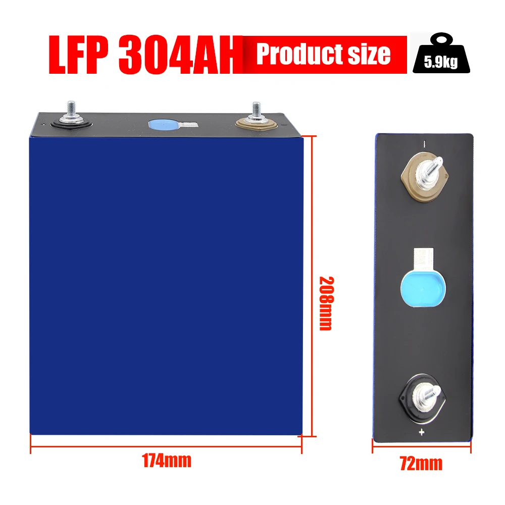 Eu USA stock Prismatic LF304ah Lifepo4 304AH Lfp Phosphate Iron Cell V3 3.2 V Grade A 3.2V 304Ah Lifepo4 Lithium Ion Batteries