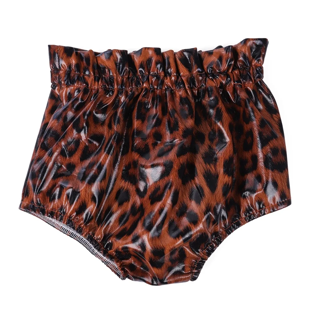 
Wholesale Fashion Kids snake print faux leather bummies shorts 