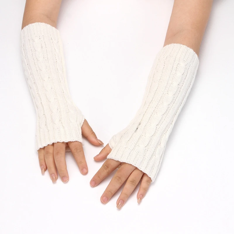Оптовая продажа, вязаный ручной набор, женский шерстяной длинный осенне-зимний теплый комплект для рук
