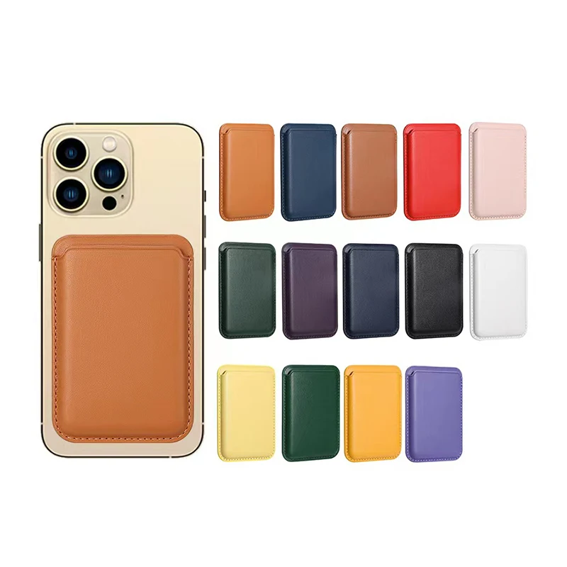 Magnetic Card Holder Phone Bag Wallet Magnetic Wallet for iPhone13 14Pro max Slim Card Holder Magnetic Leather Wallet For iphone