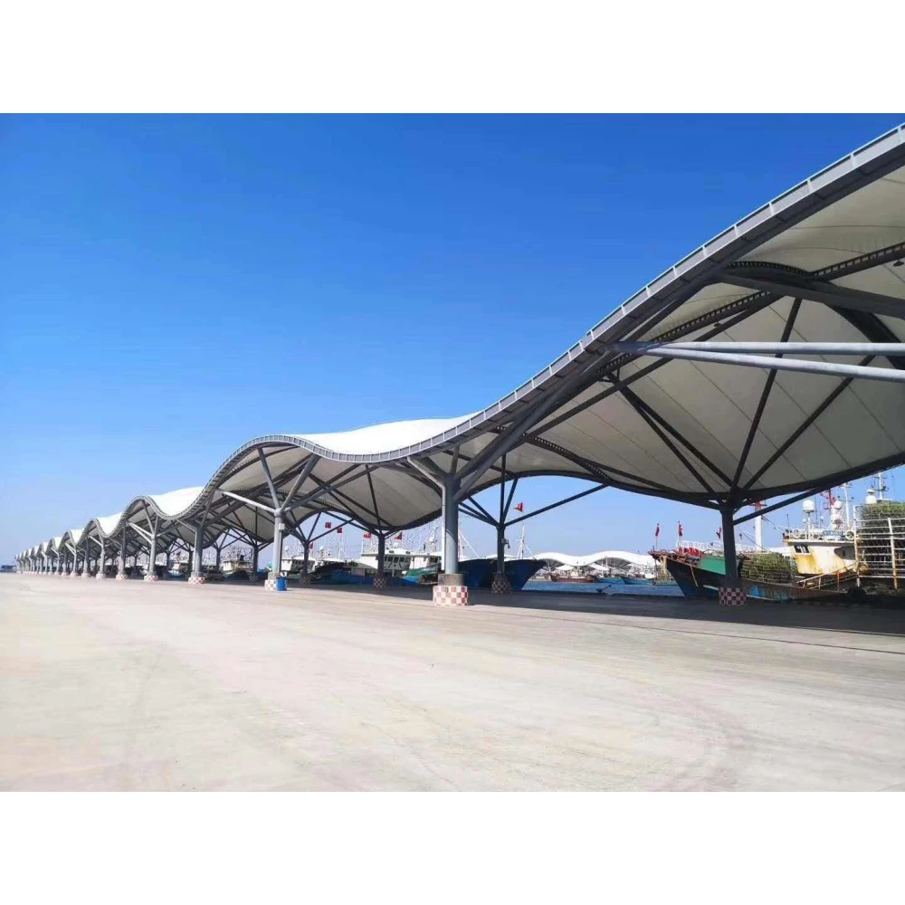 Good Selling Modern Architectural Design PVDF Tensile Fabric Membrane Structure Outdoor Landscape Umbrella Canopy