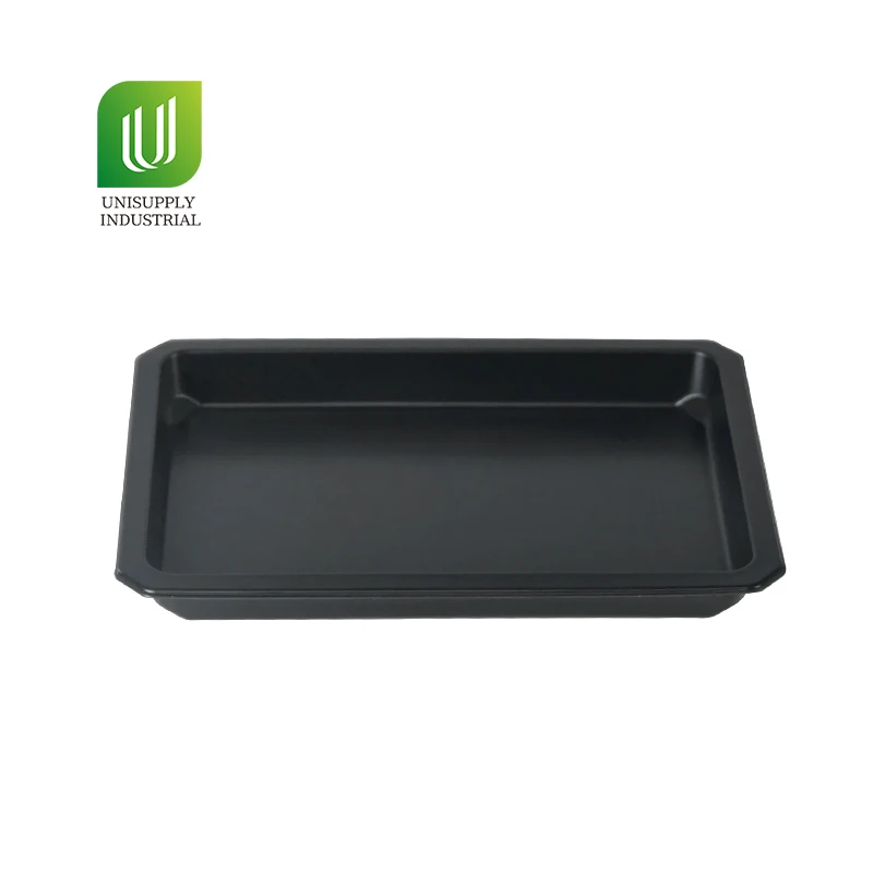250*160*25MM Disposable Black Fresh Meat Plate Tray For Skin Vacuum Film Sealing Packaging