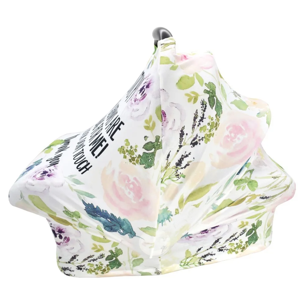 safety warning no touching sign stroller sunshade windshield watercolor printed newborn carseat canopy