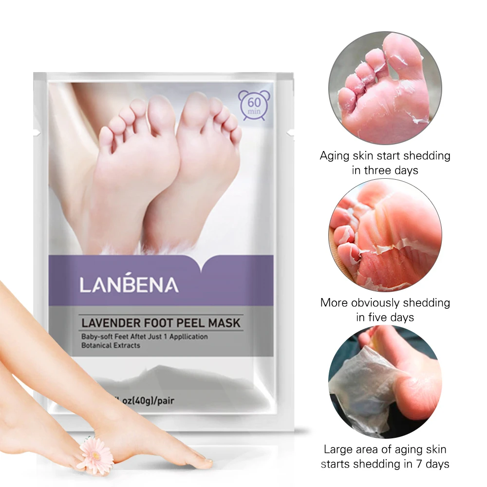  Отшелушивающая маска для ног LANBENA пилинга