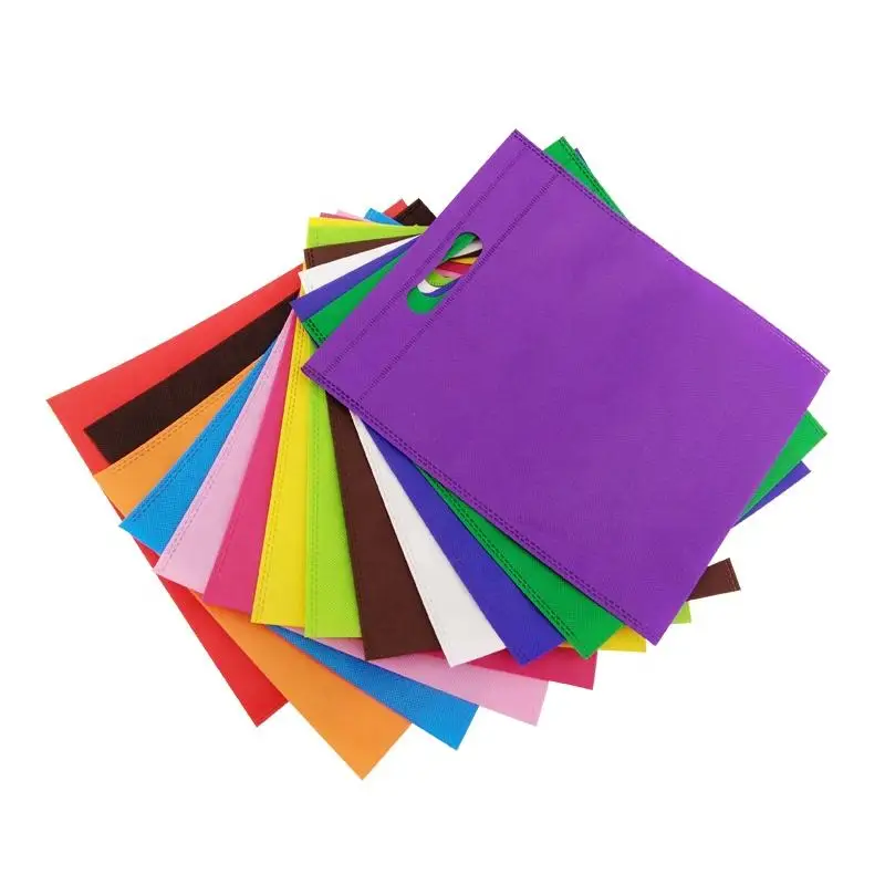 Customized logo  environmentally friendly  reusable grocery store shopping four finger bag non-woven fabric reusable T-shirt bag