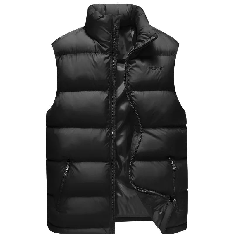 New Design Waterproof Puffy Stand Collar Waistcoat Black Basket Red Three Color Custom Logo Wholesale Vests Men