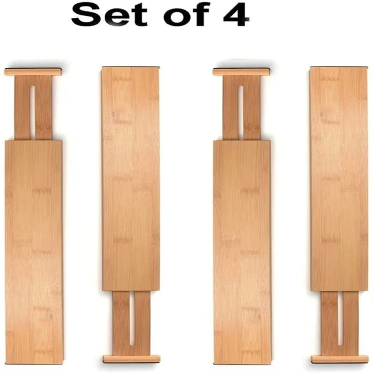 Home Partition Board Retractable Adjustable Bamboo Board Free Separation Office DIY Drawer Divider Easy to Install