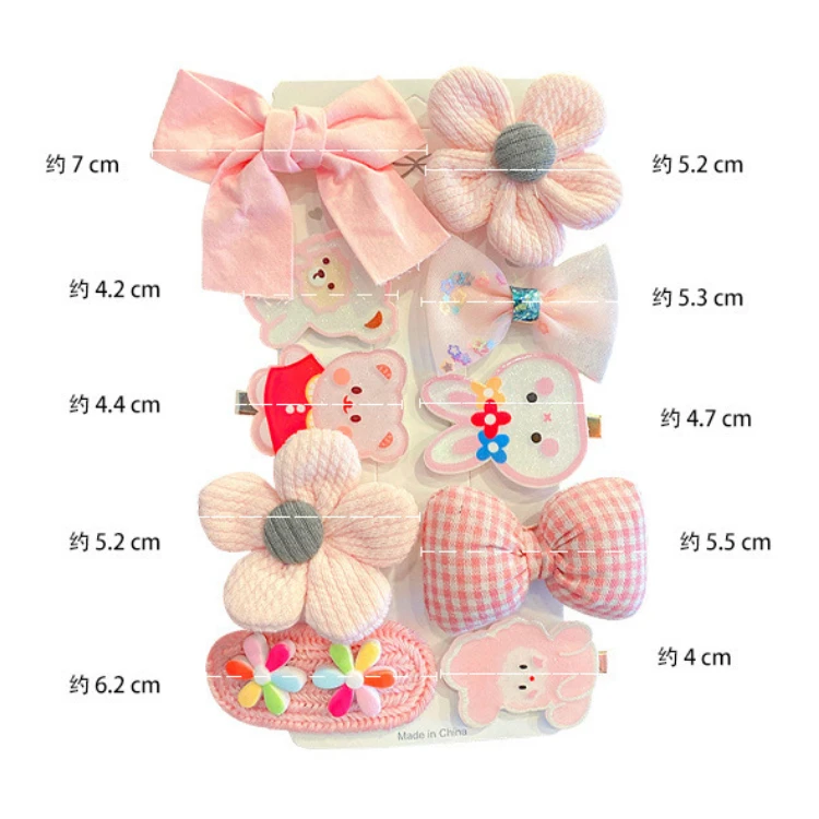 GIRLIZE 10pcs Cute Cartoon Bow Flower Animal Children Hair Clip Hairpin Set Hair Bow Clips Hair Accessories For Girl Kids