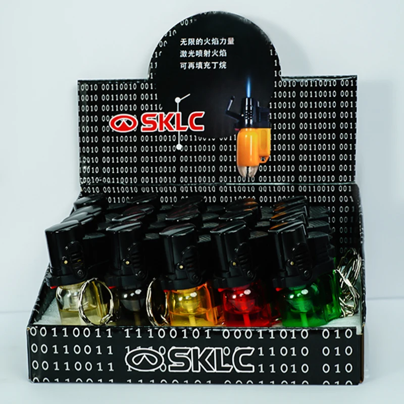 Mini Gas Torch Lighter  Windproof Jet Flame Lighter With Key Chain