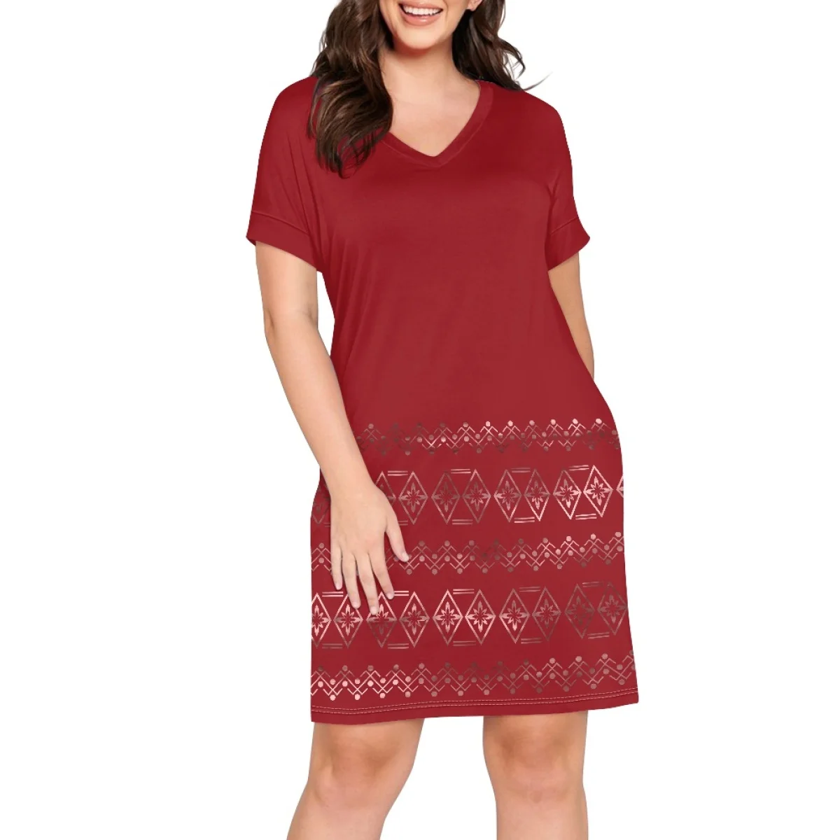 3D Digital Sublimation Print Custom Samoan Tribe Style Polynesian Fabrics Elegant And Casual Short Sleeve Dress Print On Demand