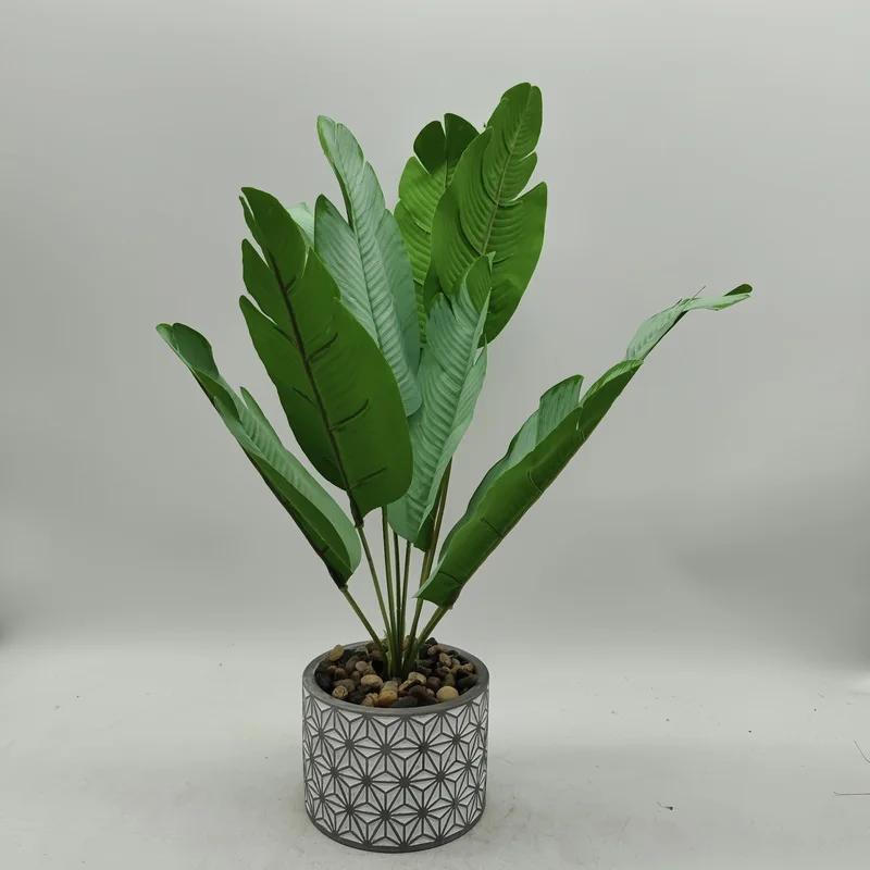 Wholesale Mini Europe-Style Glazed Artificial Plant Pot Set Plastic Shopping Mall Use Pots for Floor Packed in Cartons