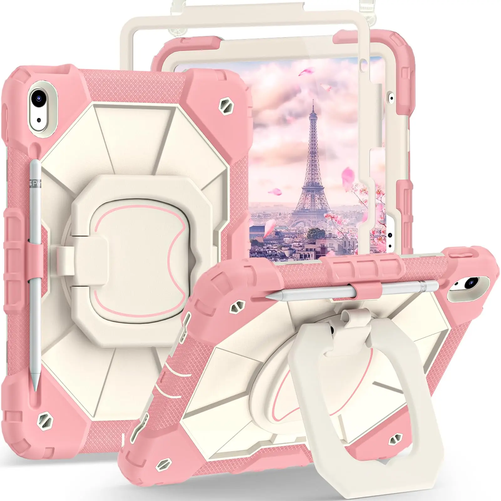 For iPad gen 6 7 8 9 10 case kids shock proof 360 Degree Rotating Silicon Tablet Covers & Cases for ipad 9 10 generation Case