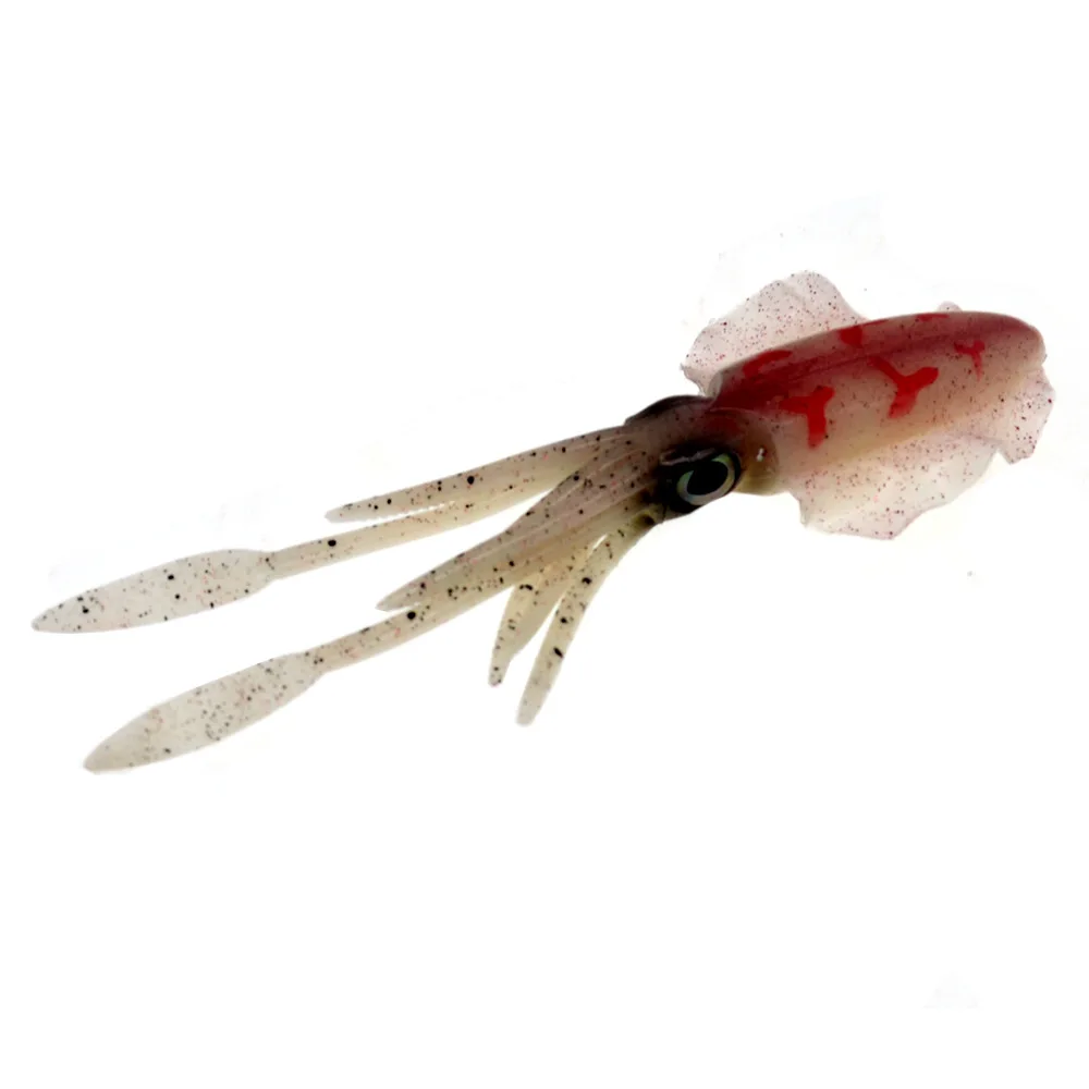 Lureking Wholesale 15g 15cm Deap Sea Squid Fishing Lure Luminous UV Octopus Silicone Rubber Jig Trolling Bait HX07A