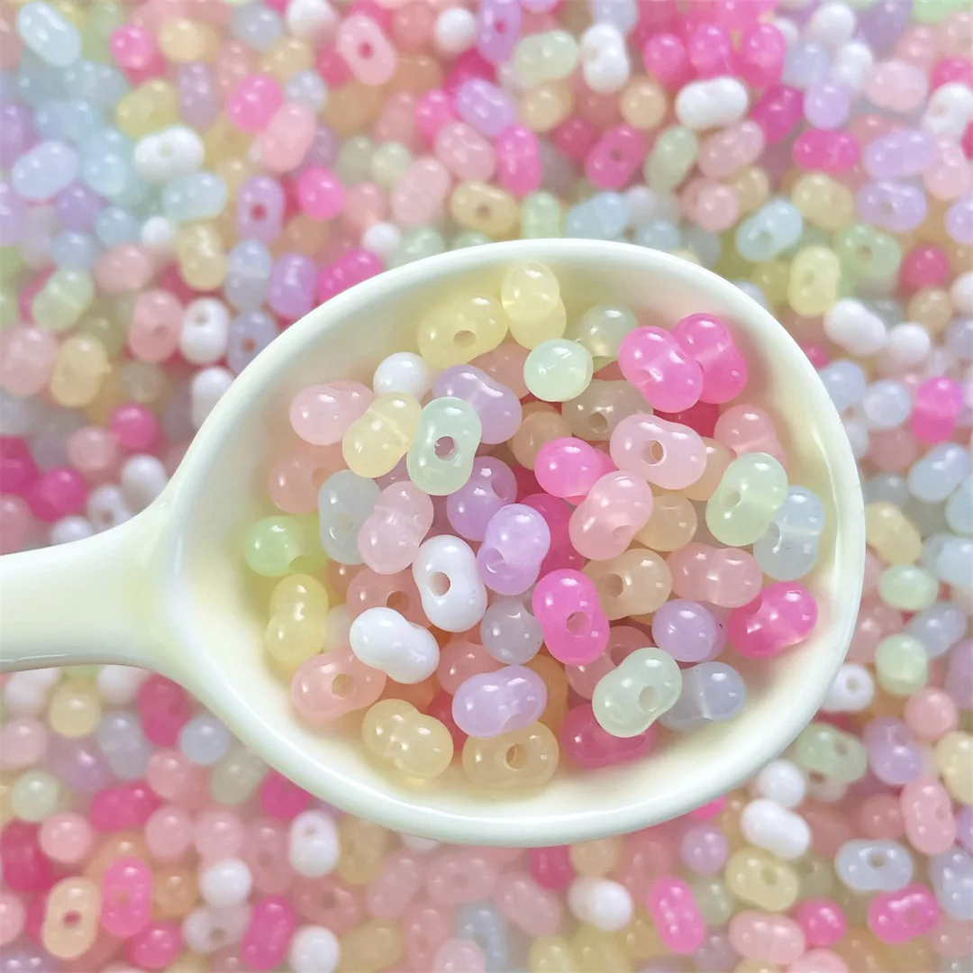 Hot Sale 3*6mm Colorful Peanut Beads Plastic Acrylic Seed with Holes