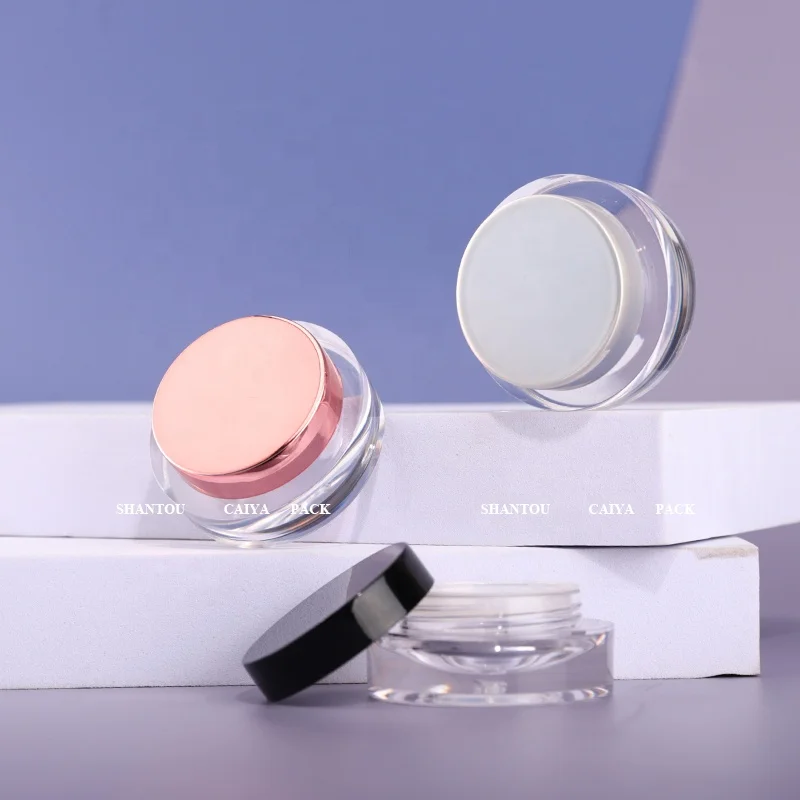 Hexagon 5g rose gold black mini pink empty nail polish eyeshadow powder case eyebrow gel eye serum cream containers with sifter