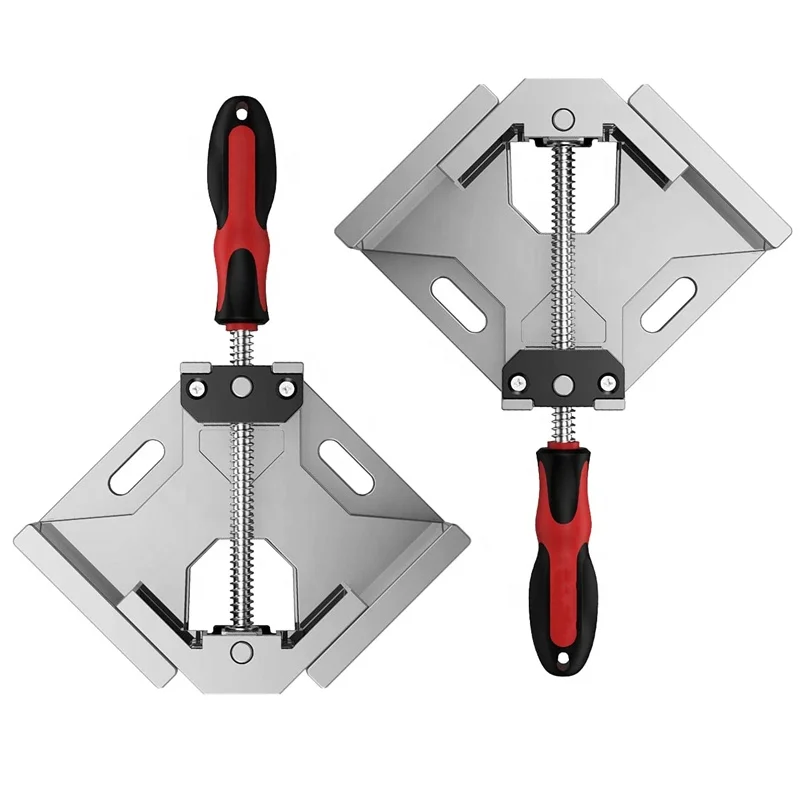 90 Degree Right Angle Clamp Aluminum Alloy Single Handle Corner Clamp with Adjustable Swing Jaw Woodworking Tools
