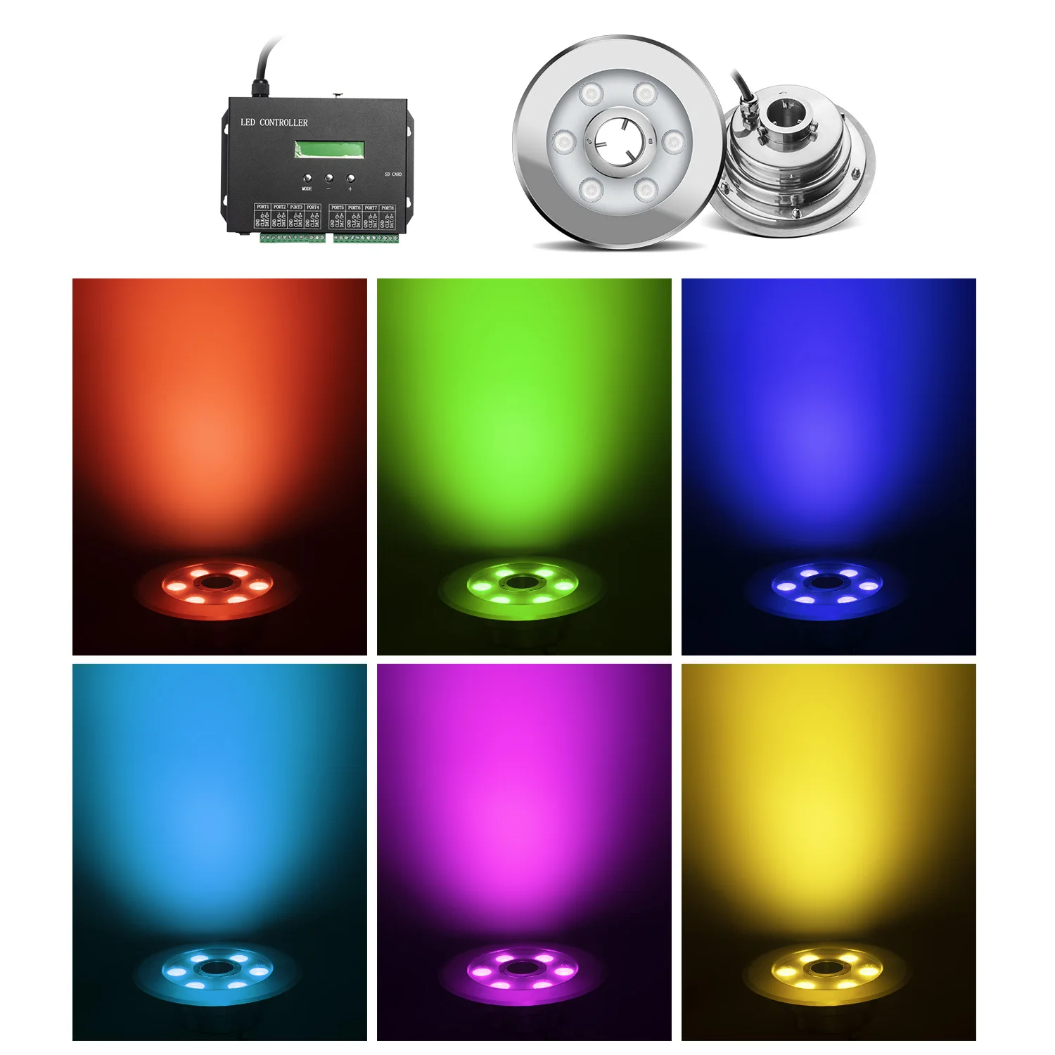 
Outdoor Square Full Color Change LED Underwater Fountain Light led light underwater 