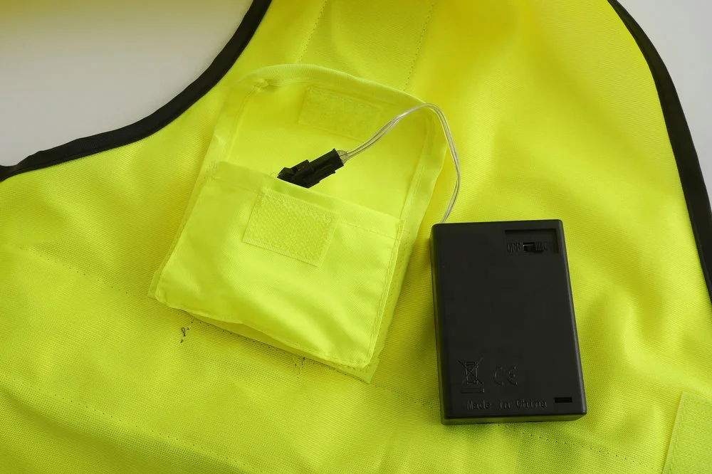 wholesales high visibility lightweight led flashing reflective safety running vest reflector warning jacket vest with light